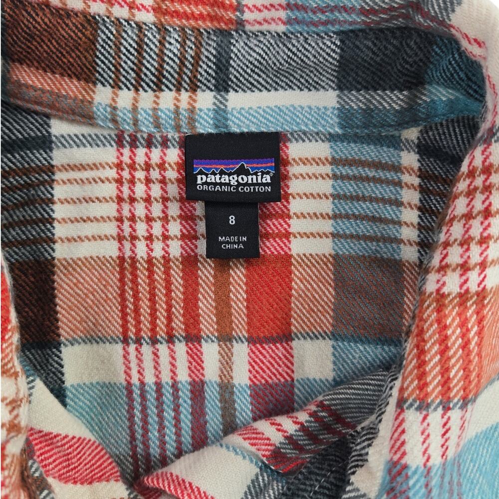 Patagonia |100% Organic Cotton Plaid Flannel | Size 8 - Picture 4 of 5